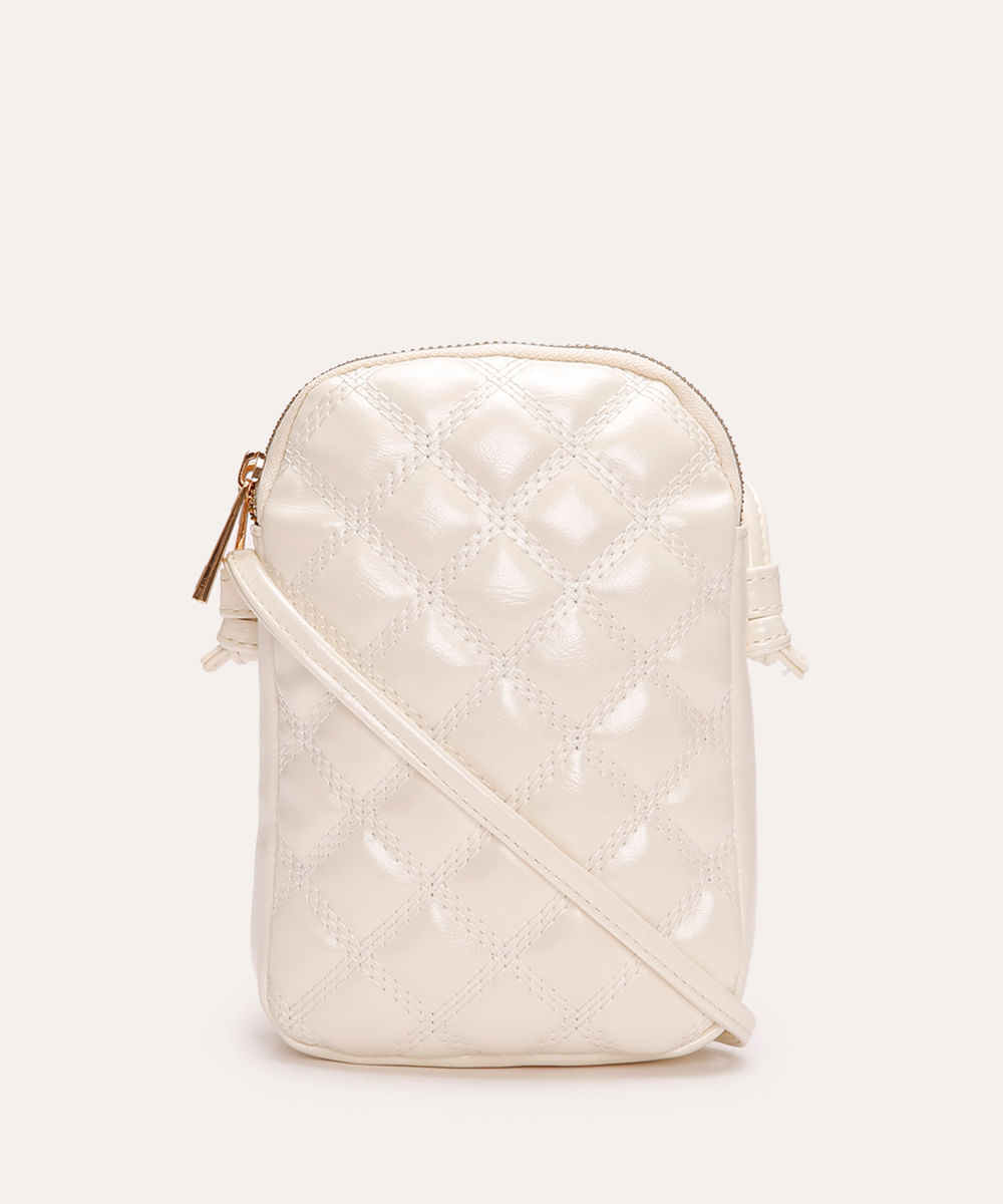 bolsa phonebag matelassê off white