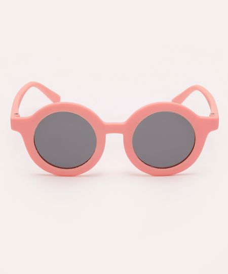 óculos de sol infantil redondo rosa UNICO