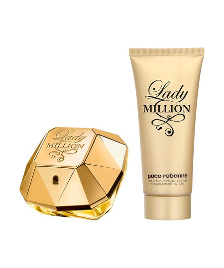 kit paco rabanne lady million fabulous edp perfume feminino 80ml e loção corporal 100ml UNICO kit paco rabanne lady million fabulous edp perfume feminino 80ml e loção corporal 100ml UNICO