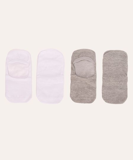 kit de 2 pares de meias invisíveis colorida 34-39 kit de 2 pares de meias invisíveis colorida 34-39