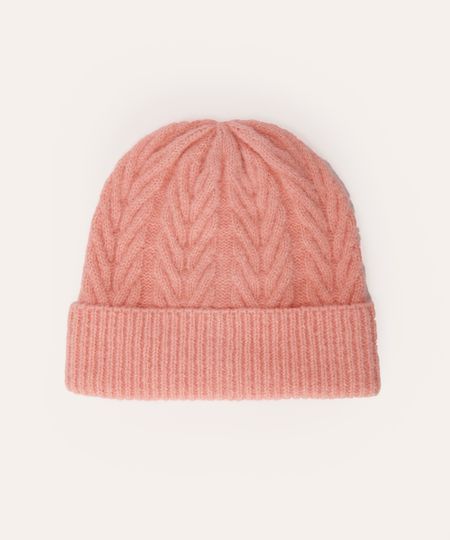 gorro de tricot texturizado rosa UNICO