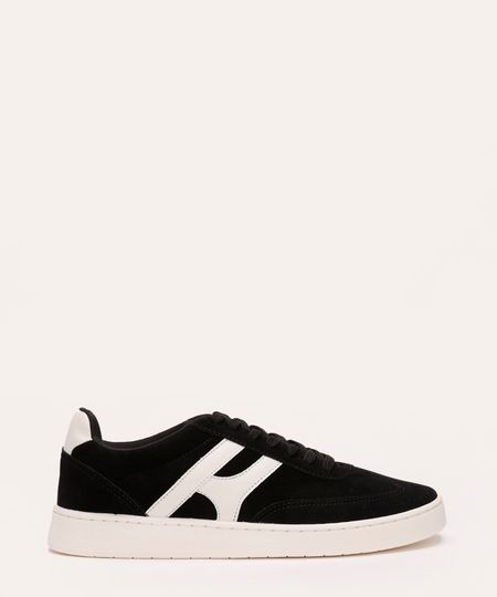 tênis casual de suede com recorte oneself preto 39