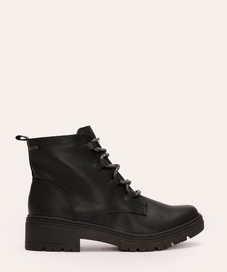 bota coturno dakota com brilhos preta 34
