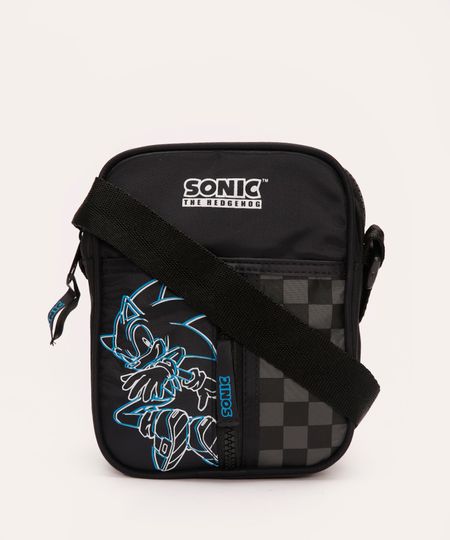bolsa shoulder infantil sonic preto UNICO