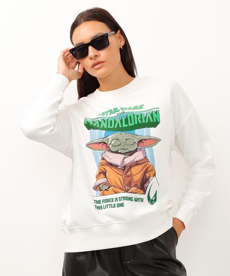 blusão de moletom star wars off white PP blusão de moletom star wars off white PP