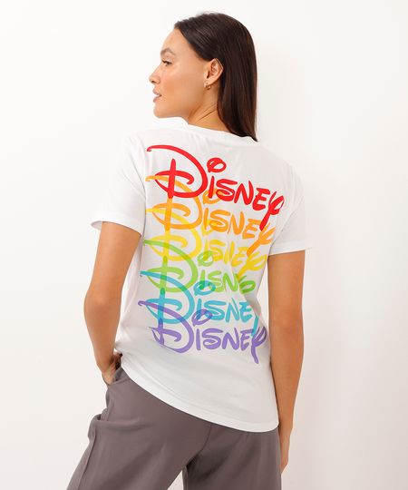 camiseta de algodão manga curta disney pride off white PP camiseta de algodão manga curta disney pride off white PP
