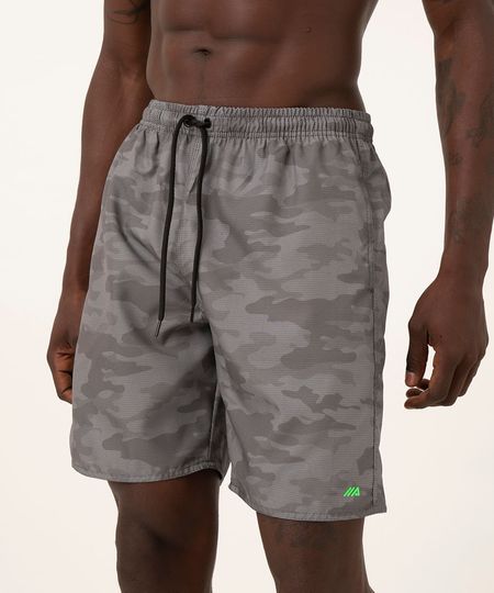 bermuda camuflada com cordão esportivo ace cinza claro P