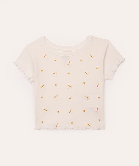 blusa de algodão infantil branca 3