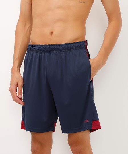 bermuda cós com elástico bicolor esportiva ace azul marinho M