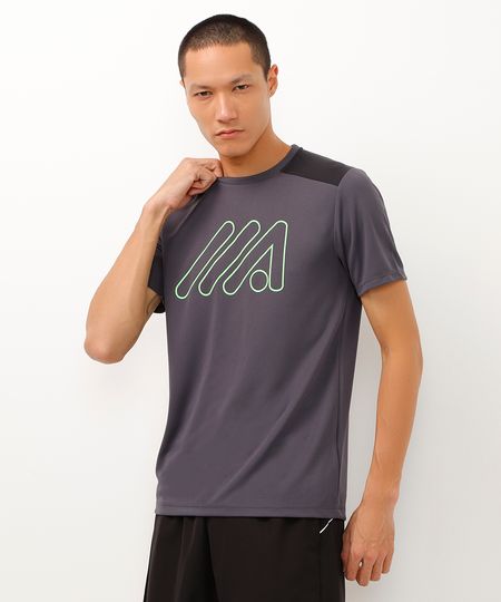 camiseta esportiva manga curta ace - chumbo P camiseta esportiva manga curta ace - chumbo P