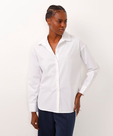 camisa oversized manga longa off white PP