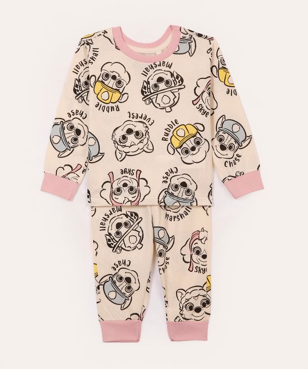pijama infantil longo patrulha canina bege 1