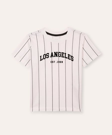 camiseta de algodão infantil los angeles branco 4