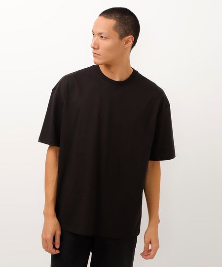 camiseta oversized de algodão peruano preta P