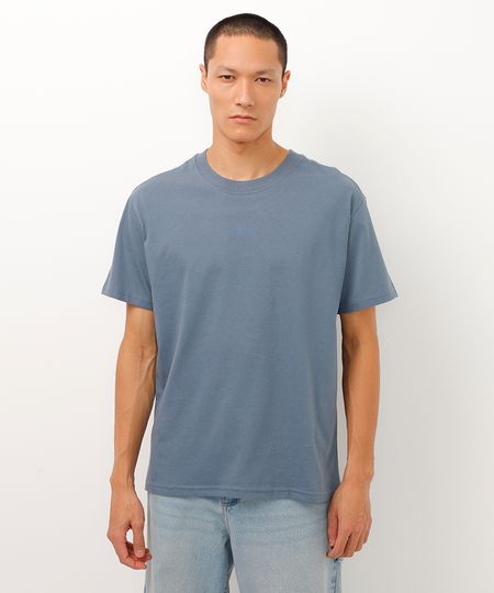 camiseta de algodão manga curta barcelona azul P