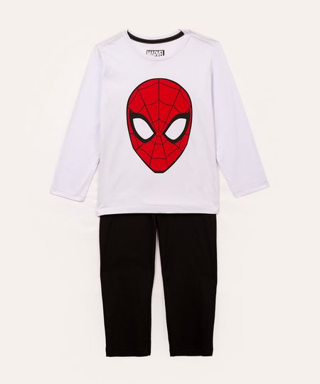 pijama de algodão infantil homem aranha off white 4