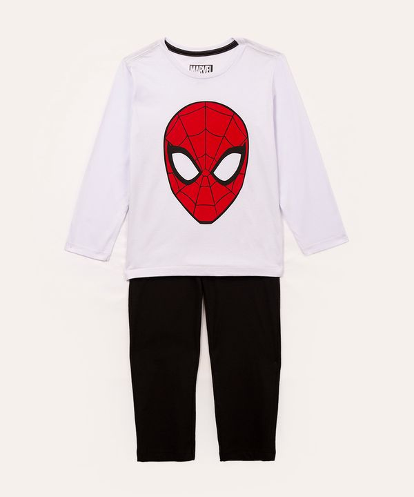pijama de algodão infantil homem aranha off white 2