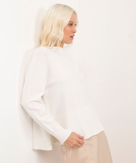 suéter de tricot com fendas off white GG