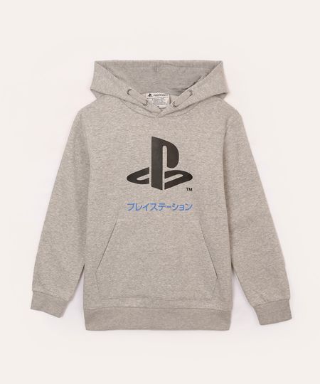 blusão de moletom juvenil playstation cinza 10