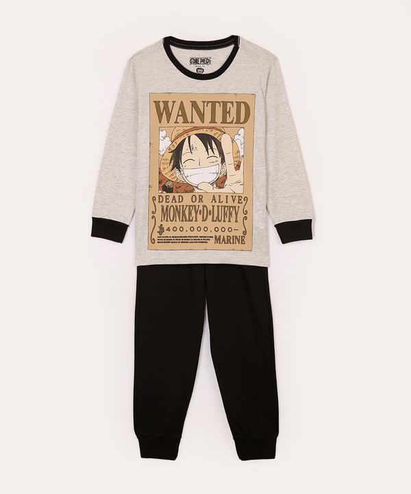 pijama infantil longo one piece cinza 12