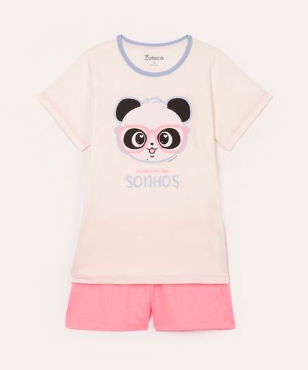 pijama infantil curto luluca off white 2