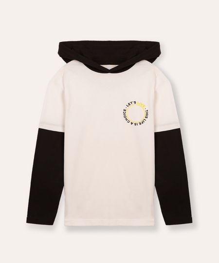 camiseta de algodão infantil com capuz manga longa branco 10