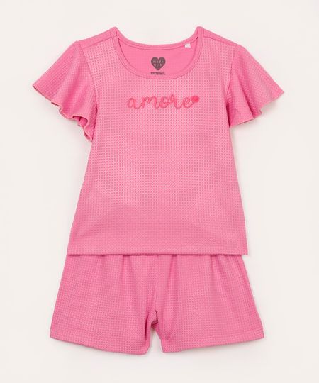 conjunto infantil texturizado amore rosa 1