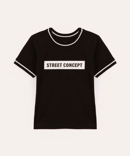 camiseta de algodão infantil street concept preto 4
