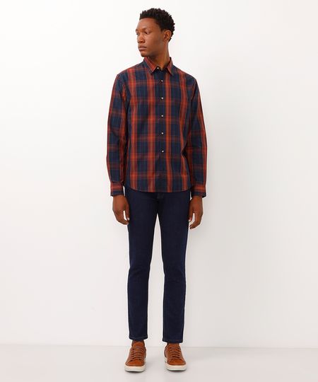 calça slim jeans com bolsos azul 50 calça slim jeans com bolsos azul 50