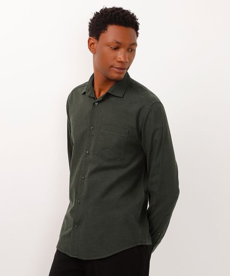 camisa de algodão comfort verde M