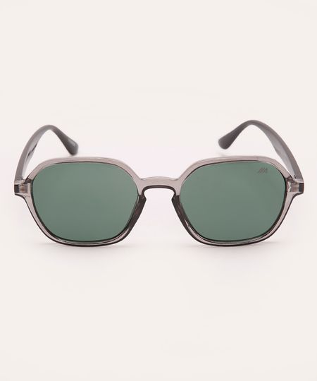 óculos de sol oval clear cinza UNICO