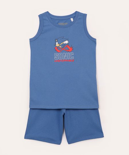 conjunto infantil sonic azul 10