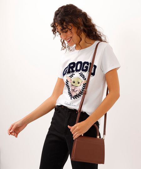 camiseta de algodão manga curta grogu star wars off white PP camiseta de algodão manga curta grogu star wars off white PP