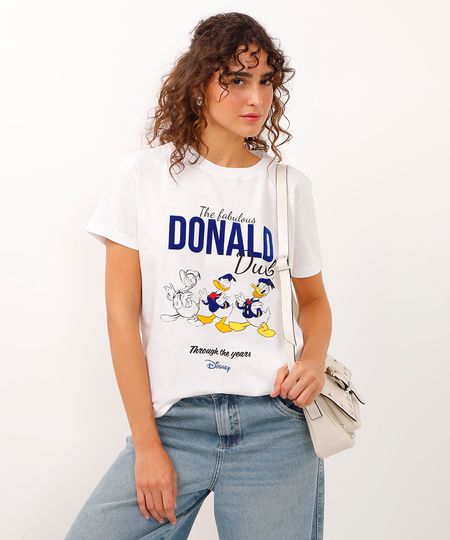 camiseta de algodão manga curta pato donald off white PP camiseta de algodão manga curta pato donald off white PP