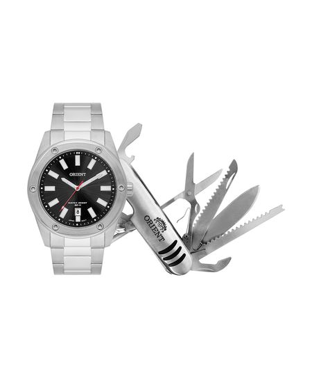 relógio orient mbss1464-ka3tp1sx analógico com calendário prateado UNICO relógio orient mbss1464-ka3tp1sx analógico com calendário prateado UNICO