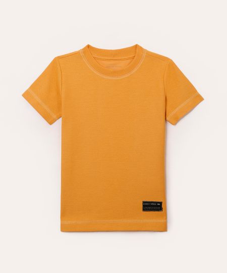 camiseta de moletom infantil manga curta amarelo 8