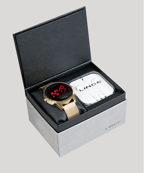 Kit-de-Relogio-Digital-Lince-Masculino---Fone-de-Ouvido---MDG4586L-KD74PXKX-Dourado-9396609-Dourado_1