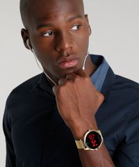 Kit-de-Relogio-Digital-Lince-Masculino---Fone-de-Ouvido---MDG4586L-KD74PXKX-Dourado-9396609-Dourado_2