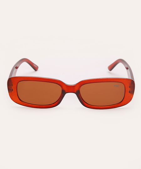 óculos de sol oval clear marrom UNICO