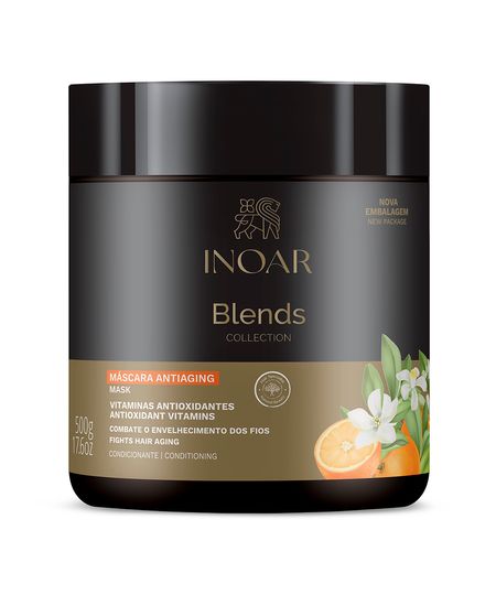 máscara antiaging inoar blends collection vitaminas antioxidantes 500gr 500 G máscara antiaging inoar blends collection vitaminas antioxidantes 500gr 500 G