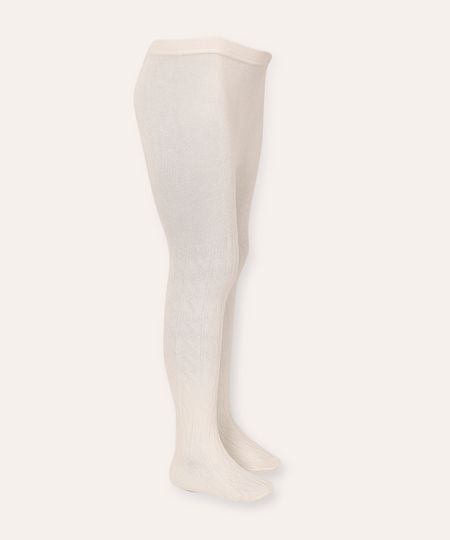 meia calça infantil texturizada off white PP