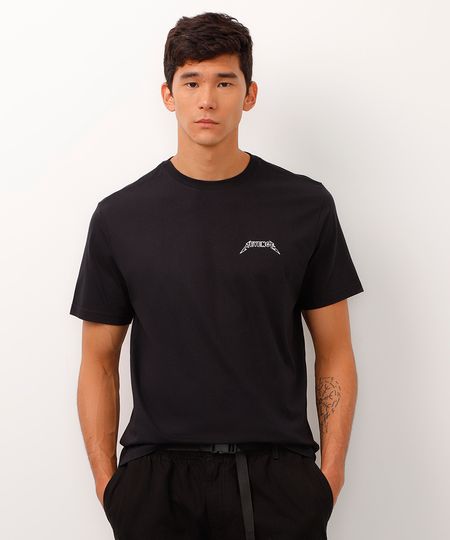 camiseta de algodão manga curta revenge preta PP