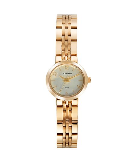 relógio mondaine 32732lpmvde1kk analógico dourado UNICO
