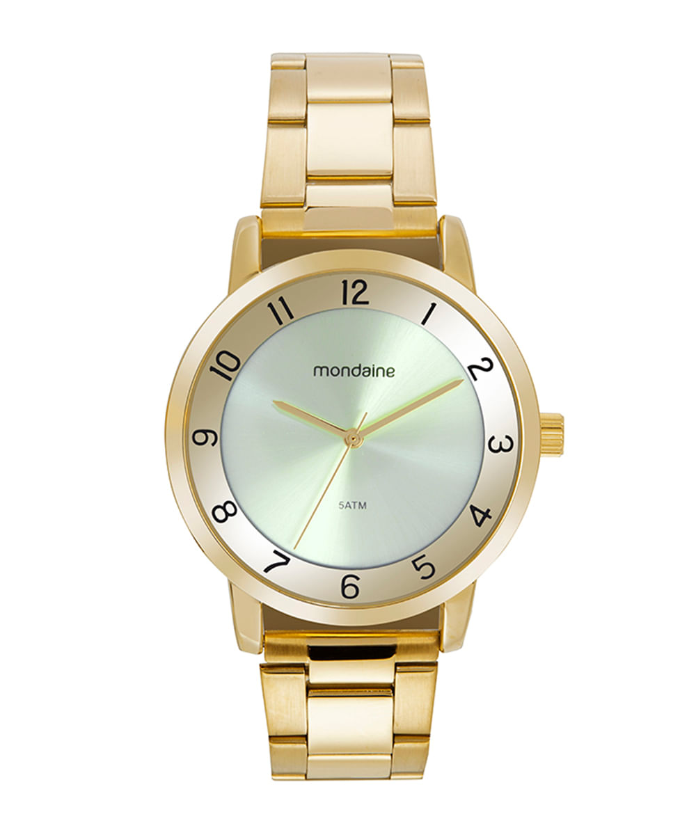 relógio mondaine 99730lpmvde1kt analógico dourado