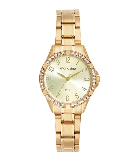 relógio mondaine 32772lpmvde1kt analógico dourado UNICO