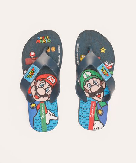 chinelo infantil mario bros ipanema azul 23-24