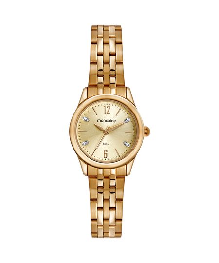 relógio mondaine 32587lpmvde1km analógico dourado UNICO