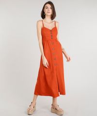 Vestido-Feminino-Midi-com-Botoes-Cobre-9337584-Cobre_1