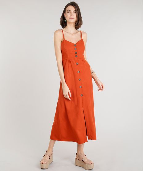 Vestido-Feminino-Midi-com-Botoes-Cobre-9337584-Cobre_1