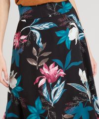 Saia-Feminina-Midi-Evase-Estampada-Floral-Preta-9309645-Preto_4